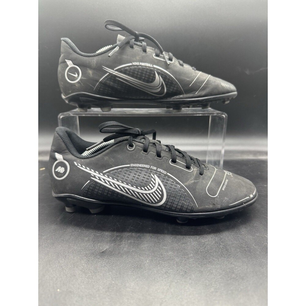 Nike Vapor 14 Mercurial Soccer Cleats Youth Size 6Y Shoe Black Silver DJ2895-007